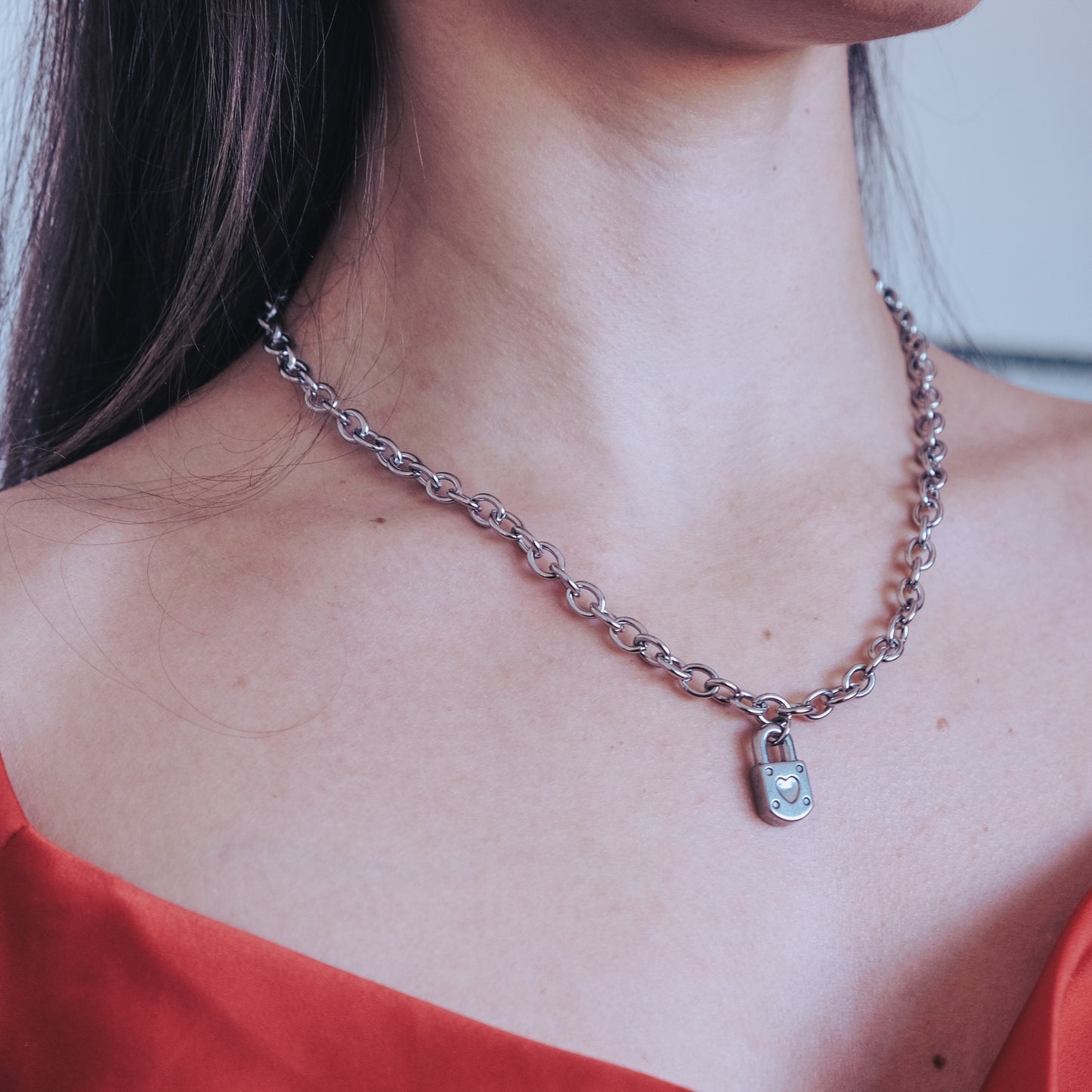 Mini Lock Heart Necklace