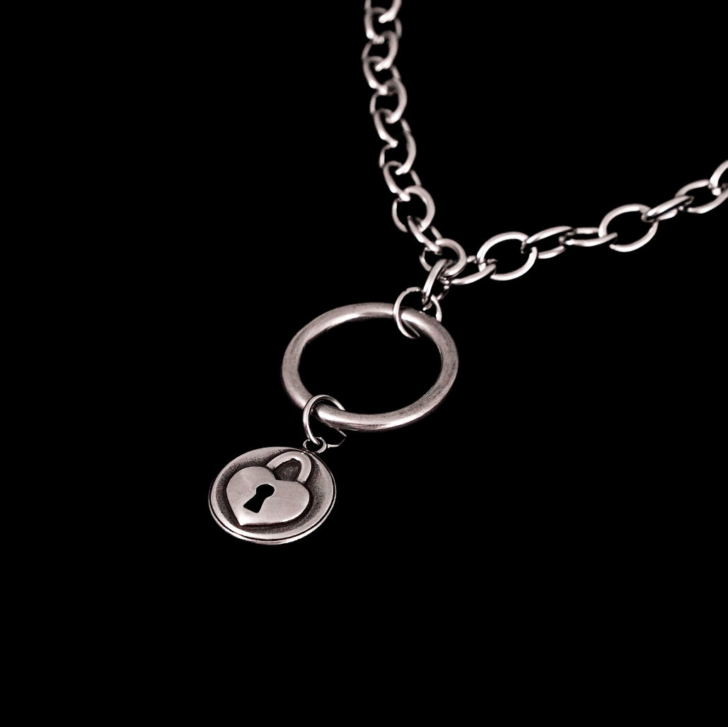 Lock and hot sale heart necklace